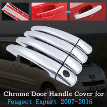 Chrome Car Door Handle Cover for Peugeot Expert Tepee 2007~2016 Trim Set Exterior Accessories 2009 2010 2011 2012 2013 2014 2015 2024 - buy cheap