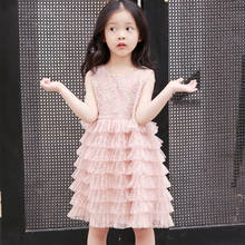 Flower Lace Toddler Girls Princess Dress 2020 New Summer Sweet Kids Party Layered Dresses 2 3 4 5 6 7 8 Year Girls Clothes 2024 - buy cheap