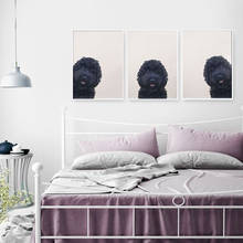 Картина на холсте с изображением милой собаки, настенный постер с забавными рисунками животных для детской комнаты, гостиной, украшение для дома в скандинавском стиле, без рамки 2024 - купить недорого