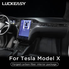 LUCKEASY For Tesla ModelX car Central control panel armrest box steering wheel model x air conditioning outlet carbonfiber patch 2024 - buy cheap