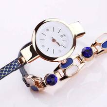 Relógio feminino pulseira de couro, relógio de pulso feminino analógico quartz 2024 - compre barato