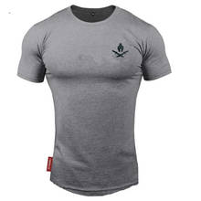 2022 New brand Clothing fitness Running t shirt men O-neck t-shirt cotton bodybuilding Sport shirts tops gym men t shirt 2024 - buy cheap