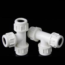 1Pcs White PVC Tee Quick Connector I.D. 20-50mm Pipe Fitting Pipe Quick Repair Jiont Adapter Aquarium accessories 2024 - buy cheap