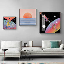 Pintura en lienzo de Robot astronauta espacial abstracto, pósteres e impresiones de cuadros, arte de pared, imagen Pop para sala de estar, decoración del hogar, Cuadro 2024 - compra barato