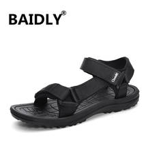 Fashion Men Beach Sandals Flat Non-slip Male Summer Sandals Holiday Shoes Black Summer Slippers Shoes 2024 - buy cheap