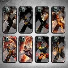 Funda de teléfono Scorpion Mortal Kombat, cristal templado para iPhone 11 Pro, XR, XS MAX, 8, X, 7, 6S, 6 Plus, SE 2020 2024 - compra barato