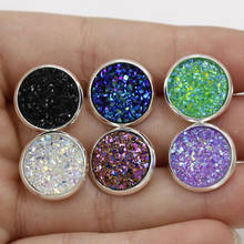 Druzy drusy brincos 12mm resina cabochon brincos de cor chapeamento do parafuso prisioneiro para presente de jóias femininas 2024 - compre barato