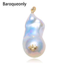 BaroqueOnly 925 Sterling Sliver natural Baroque pearl  pendant for women gifts AAAAA grade huge pearl  2020 new arrivals PZL 2024 - buy cheap