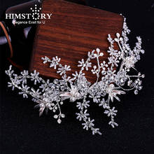Himstory Handmade Luxury Wedding Hairband  Pearl Crystal Bridal headdress Princess Hairwear Accessories 2024 - buy cheap