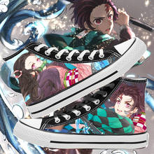 Anime cartoon fashion students high help cosplay Demon Slayer cos Kimetsu no Yaiba cos shoes canvas shoes casual woman and men 2024 - buy cheap