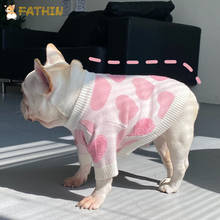 Suéter fathin de cachorro fofo, fantasia de cachorro quente para cães pequenos, grandes, bulldog, roupas de filhotes 2024 - compre barato