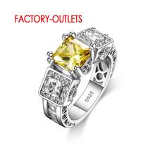 Anéis de prata 925, joia feminina de marca da moda, cristal cz, cor de casamento e noivado, preço de fábrica 2024 - compre barato