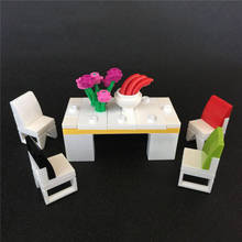 Urban Home Building Block Restaurant Living room Furniture Table Chair Sofa MOC Accessories Brick Kids DIY Toy Gift 2024 - buy cheap