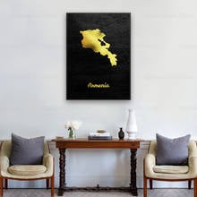 Mapa de ouro arte da arménia pintura em tela quadros da parede quadros da arte da decoração casa poster decoração para sala estar 2024 - compre barato