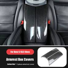 Carbon Fiber Car Storage Box Panel Cover Armrest Box Panel for Mercedes Benz C Class W205 GLC X253 Center Console Covers Decorat 2024 - buy cheap