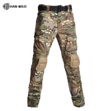 Men's Cargo Pants With Pads Army Military Tactical Pants Male Camo Hunting Cotton Many Pockets Camouflage Pants Plus Size S-8XL 2024 - buy cheap