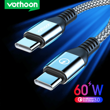 Кабель Vothoon с USB C на USB Тип C для Samsung Note 20 Xiaomi Быстрая зарядка 4,0 PD 60 Вт Быстрая зарядка для MacBook Pro зарядный кабель 2024 - купить недорого