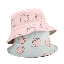 Cotton Print Bucket Hat Reversible Double-Side-Wear Fishing hat Light Color For Girl Women Protection Bucket cap 2024 - buy cheap