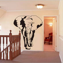 Adesivo de parede de animal da selva, elefante enorme, decoração de casa, para sala de estar, quarto, safari, animal, decalque de parede 2024 - compre barato