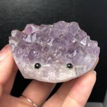 Natural fantasy amethyst carving hedgehog, meditation reiki heal home decoration decoration pieces 2024 - buy cheap