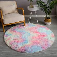 Shag Ultra Soft Area Rug Round Rainbow Rugs Plush Non-Skid Indoor Fuzzy Accent Circle Faux Fur Rugs Home Decor Carpet Play mats 2024 - buy cheap