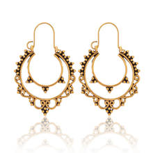 Tocona Court Vintage Bohemian Openwork Carved Women Earrings Fashion Statement Jewelry Gold Drop Earrings Femme 2019 9029 2024 - buy cheap