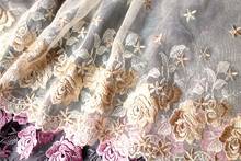 10Meters Exquisite Embroidered Lace Trim Floral Rose Flowers Fabric DIY Craft Sewing Dress Clothing Accessories 16cm Width 2024 - buy cheap