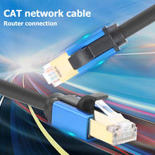 Сетевой кабель Cat8 Ethenet, RJ45, STP 26AWG, позолоченный, синего цвета, сетевой патч-корд 2024 - купить недорого