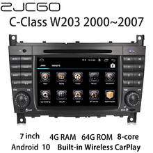 Sistema de navegação para autos, sistema multimídia para carros, com dvd, rádio, som estéreo, gps, tela android, para mercedes benz classe c, w203, c160, c180, c200, entre 2000 e 2007 2024 - compre barato