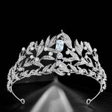 TIARA nupcial de cristal de lujo para mujer, corona grande de Reina, diadema de princesa barroca para desfile, Joyería de diamantes de imitación, accesorios para el cabello de boda 2024 - compra barato