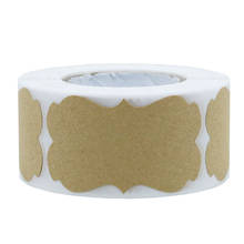 500 unids/rollo de etiquetas de papel Kraft en blanco, pegatinas de decoración de embalaje de regalo, papel adhesivo Diy 2024 - compra barato