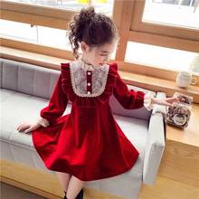 2020 New Autumn/winter Girls Kids Sweet Lace Velvet Warm Princess Dress Comfortable Cute Baby Clothes Children Clothing 2024 - buy cheap