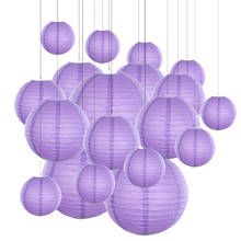 20 шт./лот 6 ''-12'' смешанных размеров фиолетовые Бумажные Фонари китайские бумажные фонарики фиолетовые шариковые лампочки для украшения свадьвечерние вечеринки праздника 2024 - купить недорого