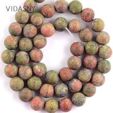 Natural Dull Polished Unakite Stone Beads For Needlework Jewelry Making 4-12mm Round Spacer Beads Diy Bracelets Necklaces 15'' 2024 - buy cheap