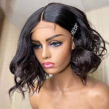 18 Inche Black Short Cut Bob Body Wave Brazilian Human Hair 13x4 Lace Front Wigs For Women With Natural Hairline 5X5PU Glueless 2024 - buy cheap