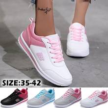 Summer Women Breathable PU Leather Sneakers Running Flat Shoes Sport Shoes Breathable Casual Women Chaussure Femme Sapatos 2021 2024 - buy cheap