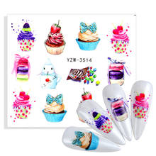 2022 Newest Water Transfer Nail Sticker Decals Fruit Cream Cake Lips Beauty Decoration Designs DIY Color Tattoo Tip 2024 - buy cheap
