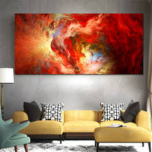 AAHH-Cuadro de pared abstracto de nube de Independe, pintura al óleo para sala de estar, lienzo de Arte Moderno, póster e impresión, blanco y naranja 2024 - compra barato