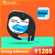 Ecowell, совместимый с Dymo LetraTag 91205 91225 91335, лента для этикеток 12 мм, кассета для Dymo LT-100H QX50 XM принтера 2024 - купить недорого