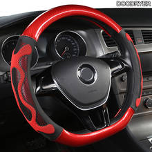 DOODRYER Carbon Fiber Leather Car Steering Wheel Cover For GMC Sierra Yukon Terrain Acadia Savana Envoy Canyon 1500 2024 - buy cheap