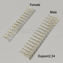 100/200pcs For Half Gold Plated Dupont Connector Need Tinniness Copper 2.54 mm Metal Terminal Femal  Or Male Pin Free Shipping 2024 - buy cheap