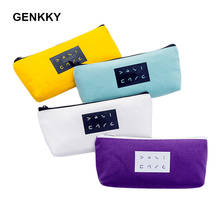 Promotion Pencil Case  Canvas  Simple  pencil bag  Office Supplies Pen box Students Pencils bag for  kids to exam 2024 - buy cheap