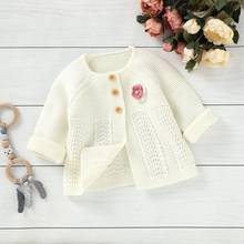 Детские свитера для новорожденных, вязаные кофты для маленьких девочек, осенне-зимние теплые вязаные детские свитера, кардиганы 2024 - купить недорого