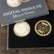Цифровая растворка (версия Моргана) Волшебная монета для фокусов визуально меняет магический маг закрыть иллюзии, трюк, реквизит ментализм 2024 - купить недорого