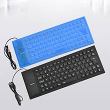 Teclado usb flexível e portátil de 85 teclas, mini teclado gamer dobrável em silicone macio, à prova d'água, computador e notebook 2024 - compre barato