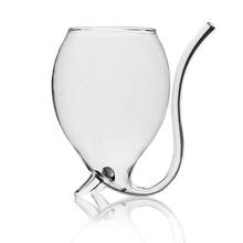 1pc Creative 300ml Devil Red Wine Glass Transparent Cup Mug With Built in Drinking Tube Straw Water Cup for Home Bar Hotel 2024 - buy cheap