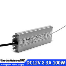 Ultra-fino DC12v 60w 100w 120w 150w impermeável fonte de alimentação de comutação ip67 transformadores 110v 220v AC-DC 12v SMPS 2024 - compre barato