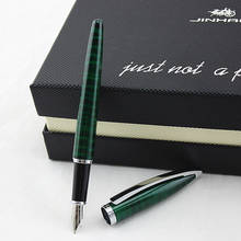 JINHAO-pluma estilográfica de mármol verde 156, pluma de lujo con punta de 0,5mm para escuela, oficina, papelería, escritura, tinta, caligrafía, regalo 2024 - compra barato