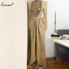 Размера плюс Формальные Вечерние платья с длинным рукавом стразы вечерние платья арабский Свадебная вечеринка платья для женщин в африканском стиле платье для девочек, Vestidos De Fiesta 2024 - купить недорого