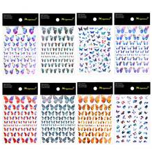 Colorful Slider Laser Butterfly Designs Nail Art Stickers DIY self -adhesive Transfer Nail Decals Tips Manicure Tool For UV Nail 2024 - buy cheap